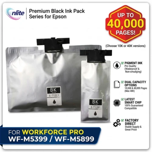 12C-12B.7 Enlite T12B120-AL T12C120-AL Compatible Black Ink Pack T12C T12B for Monochrome Printing WorkForce Pro WF-M5899 M5399 MFP