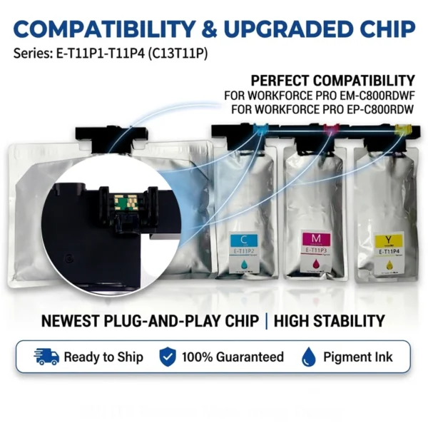 C13T11P140 Extra High-capacity Ink Packs T11P1 T11P2 T11P3 T11P4 for WorkForce Pro EM-C800RDWF EP-C800RDW Printer