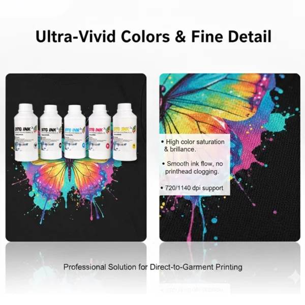 Premium DTG Pigment Ink High Color Density & SOft Hand Feel