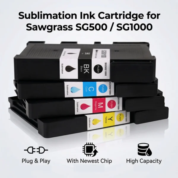 Enlite Sublimation Ink SG500 SG1000 Sublimation Ink Cartridge With Upgraded Chip for Sawgrass Virtuoso SG500 SG1000 Printers