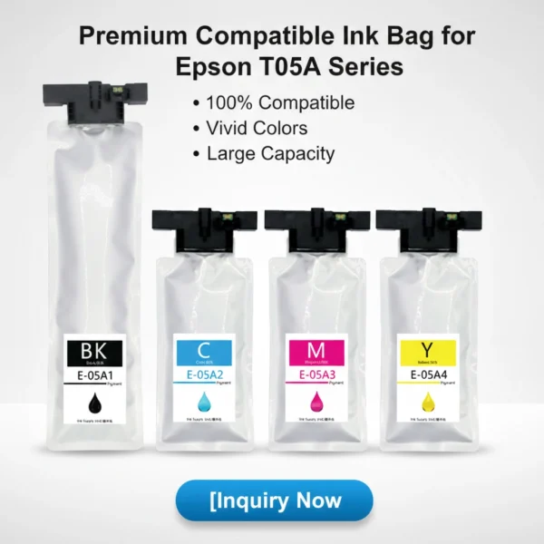 T05a T05a1 T05a2 T05a3 T05a4 T05a100 Compatible Ink Bag Cartridge for Epson Workforce Pro WF-C878Ra WF-C879Ra T05a C13t05a100