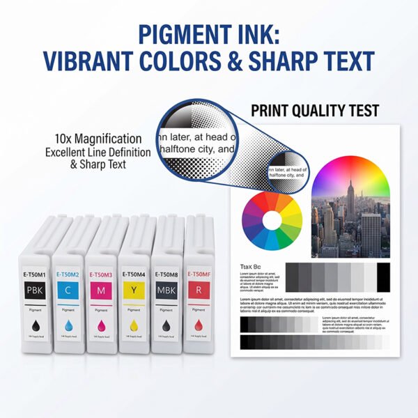 Enlite 700ml Compatible for Epson T50M Series Pigment Ink Cartridge with Chip for SureColor SC-T3700D T5700D T7700D