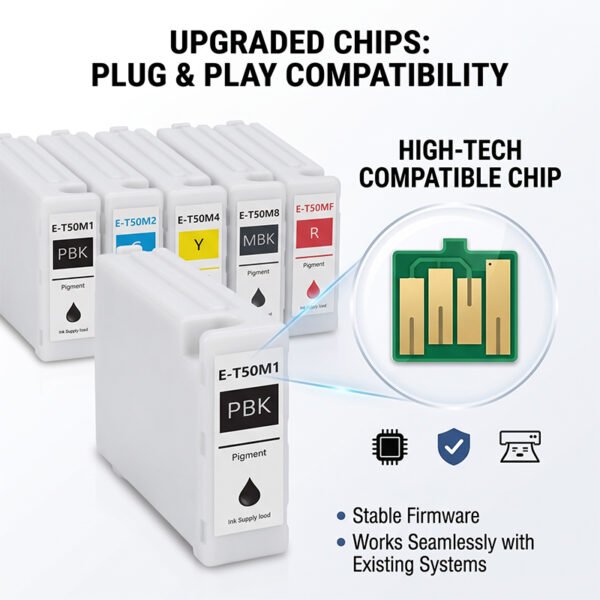 Enlite 700ml Compatible for Epson T50M Series Pigment Ink Cartridge with Chip for SureColor SC-T3700D T5700D T7700D