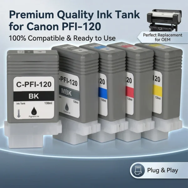 Canon PFI-120 Plug and Play Ink Tank with Smart Chip for imagePROGRAF TM Series Canon PFI-120 Plug and Play Ink Tank with Smart Chip for imagePROGRAF TM Series