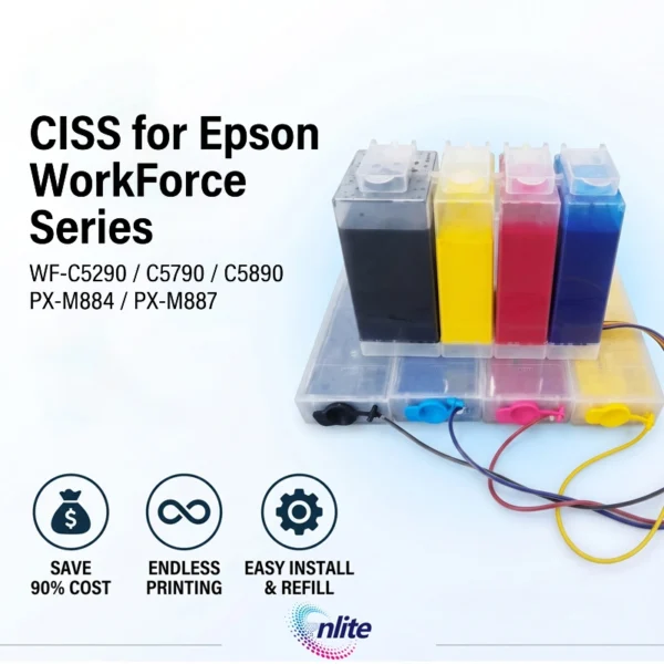 CISS for Epson WorkForce WF-C5290 WF-C5790 WF-C5890 PX-M884 PX-M887 Series